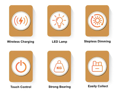 Novelty floating lamp with 10 W detachable wireless charger decorative light for bedroom/office - 0-5W