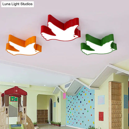 DecorBites™ DecorBites™ Nursery Room Delight: LED Cartoon Acrylic Bird Shaped Flush Mount Ceiling Light