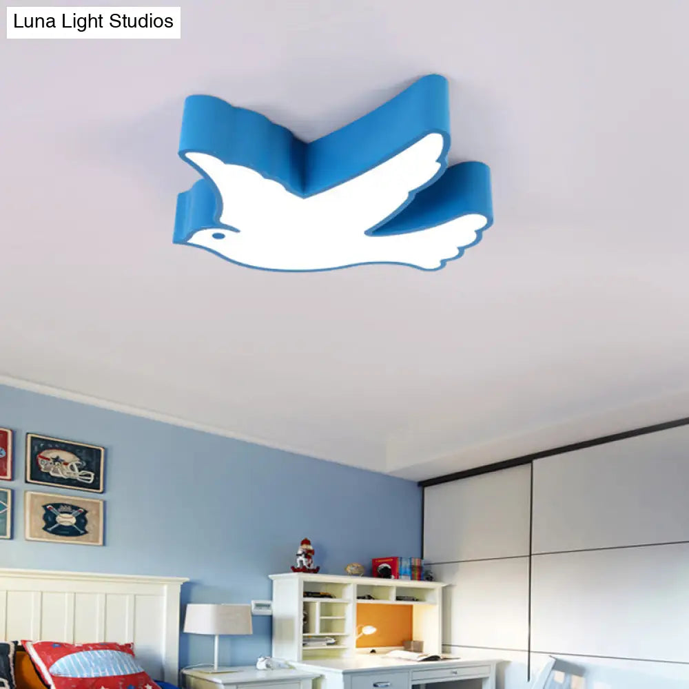 DecorBites™ DecorBites™ Nursery Room Delight: LED Cartoon Acrylic Bird Shaped Flush Mount Ceiling Light