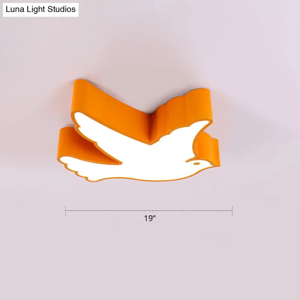 DecorBites™ DecorBites™ Nursery Room Delight: LED Cartoon Acrylic Bird Shaped Flush Mount Ceiling Light