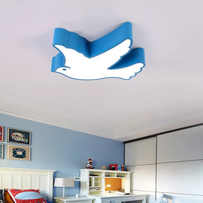 DecorBites™ DecorBites™ Nursery Room Delight: LED Cartoon Acrylic Bird Shaped Flush Mount Ceiling Light