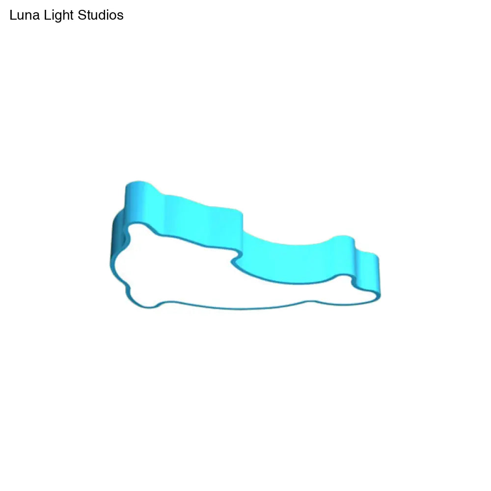 DecorBites™ DecorBites™ Ocean-Inspired Dolphin LED Nursery Ceiling Lamp Acrylic Cartoon Flush Mount Light Fixture in Red, Yellow, or Blue with 19.5" or 23.5" Width