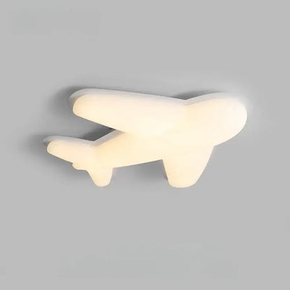 Off-white airplane ceiling chandelier designed as a ceiling chandelier for children’s room lighting fixture