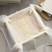 Off-white cotton tofu maker cloth by decorbites with soft linen texture tied in a square frame for homemade cheese