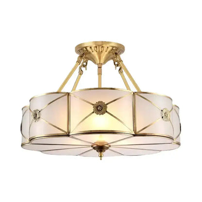DecorBites™ DecorBites™ Opal Frosted Glass Brass Ceiling Light with Adjustable Size and Flush Mount