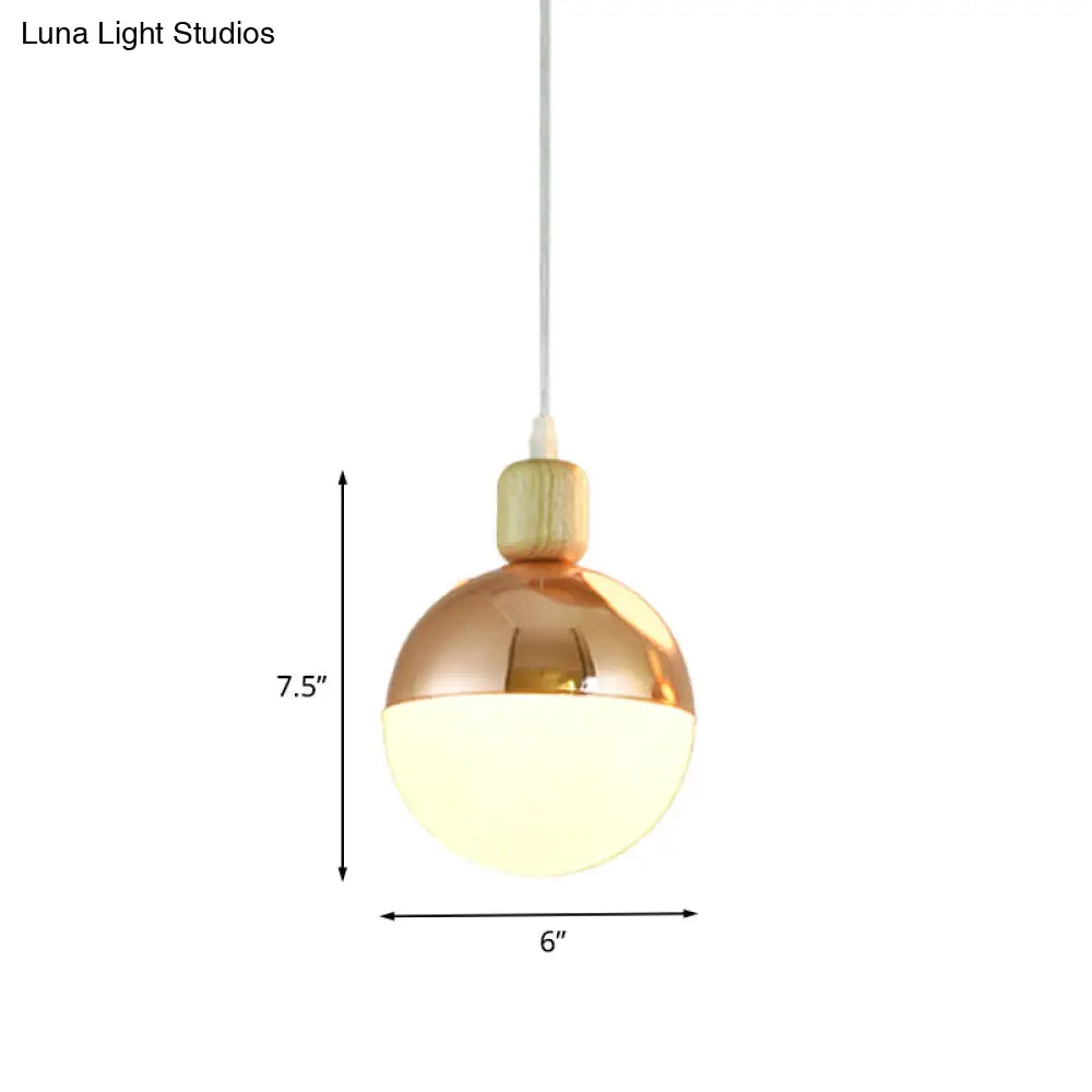 Opal Glass Bedside Pendant Lamp in Modern Gold Sphere Design"

This revised title maintains the essential keywords while being more concise for SEO purposes.