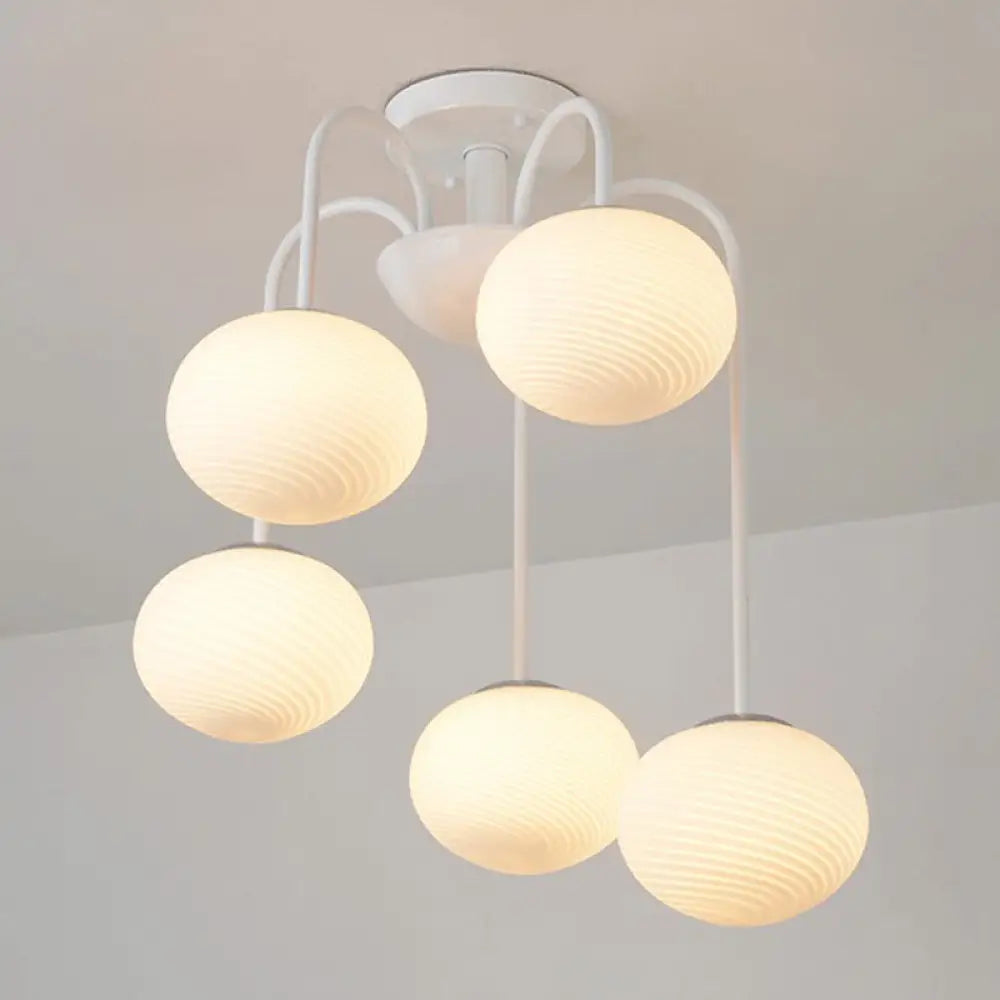 DecorBites™ DecorBites™ Opal Glass Nordic LED Flush Mount Ceiling Light for Dining Room