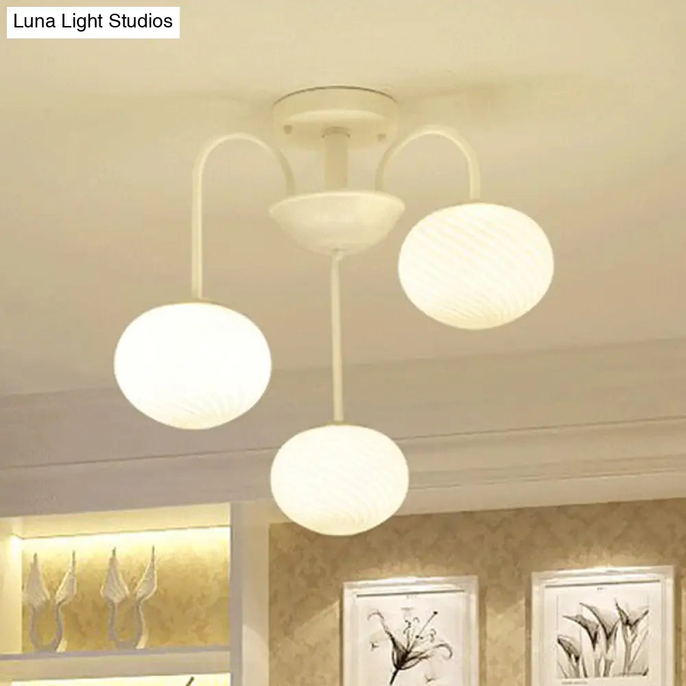DecorBites™ DecorBites™ Opal Glass Nordic LED Flush Mount Ceiling Light for Dining Room