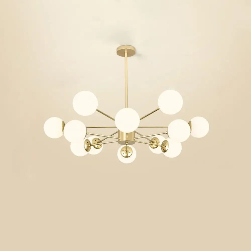 Opal Glass Radial Chandelier - Postmodern Pendant Light for Living Room