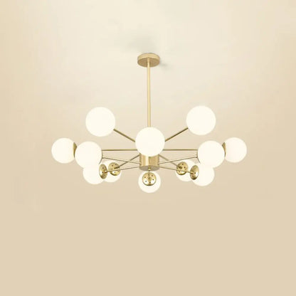 Opal Glass Radial Chandelier - Postmodern Pendant Light for Living Room