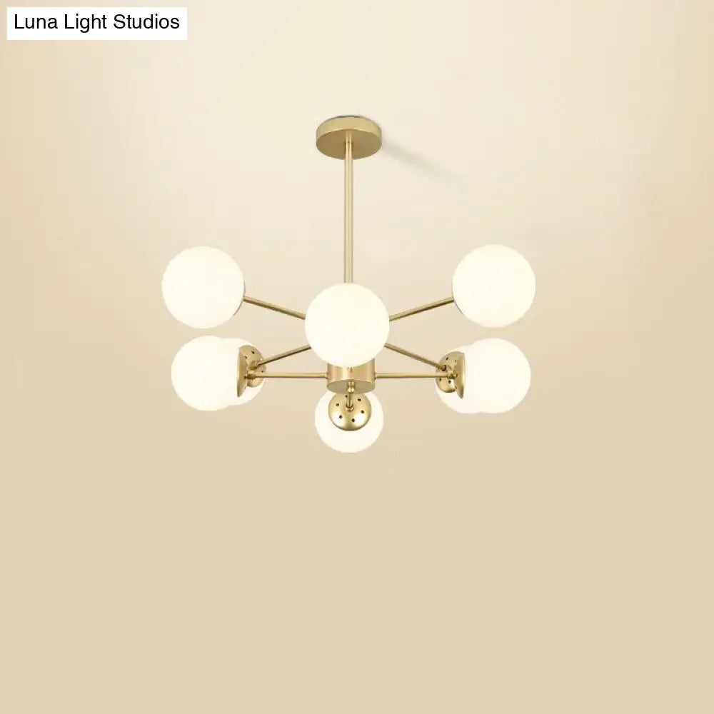 Opal Glass Radial Chandelier - Postmodern Pendant Light for Living Room