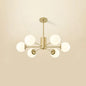 Opal Glass Radial Chandelier - Postmodern Pendant Light for Living Room