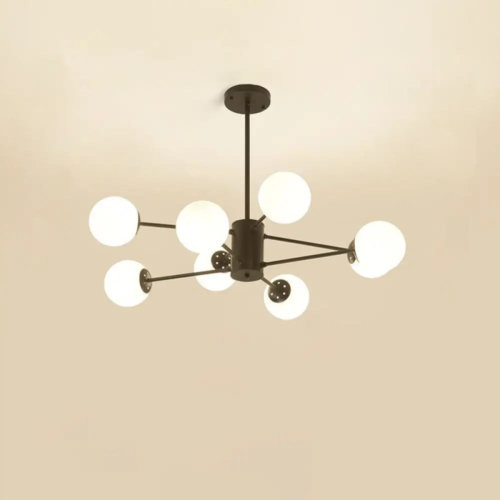 Opal Glass Radial Chandelier - Postmodern Pendant Light for Living Room