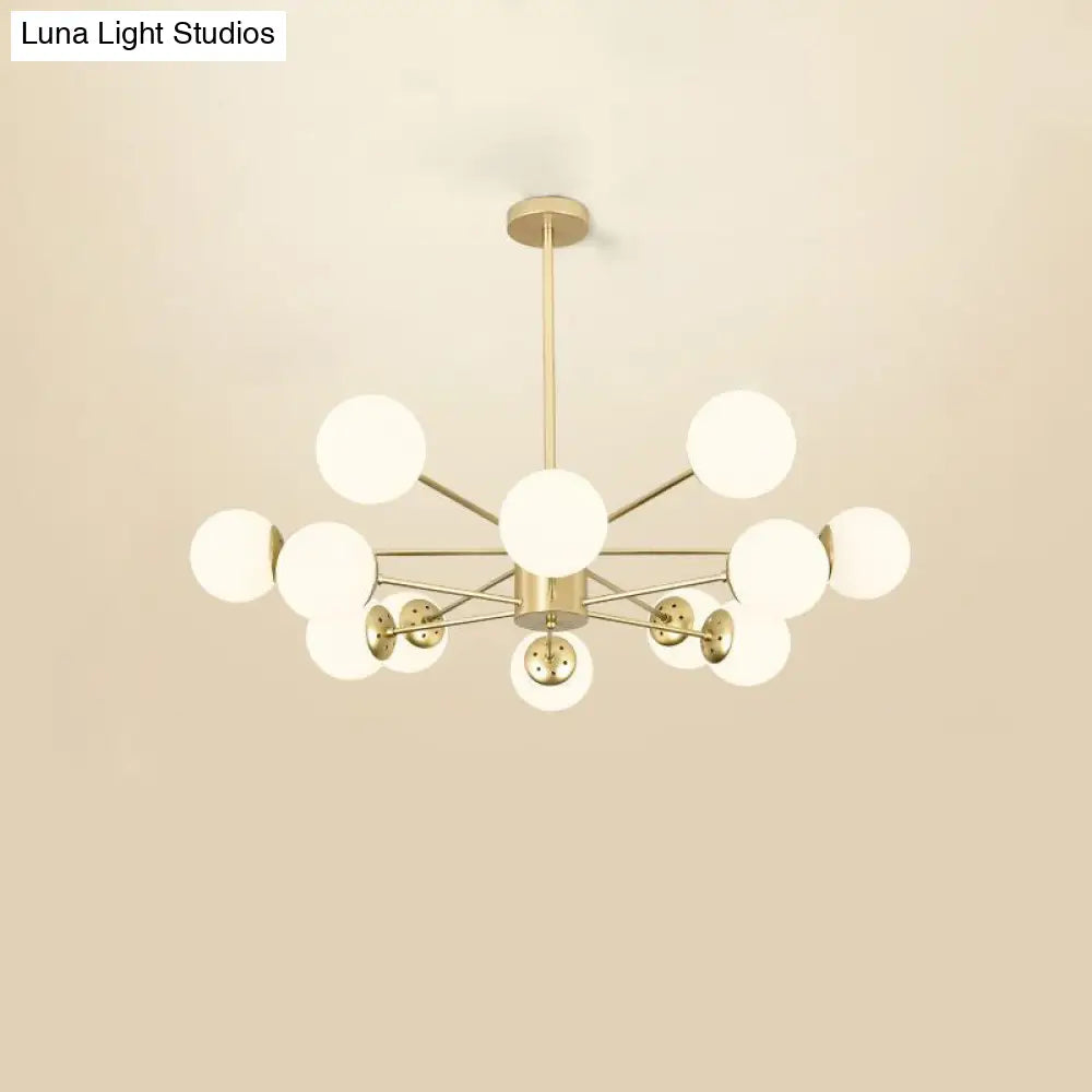 Opal Glass Radial Chandelier - Postmodern Pendant Light for Living Room