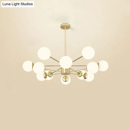 Opal Glass Radial Chandelier - Postmodern Pendant Light for Living Room