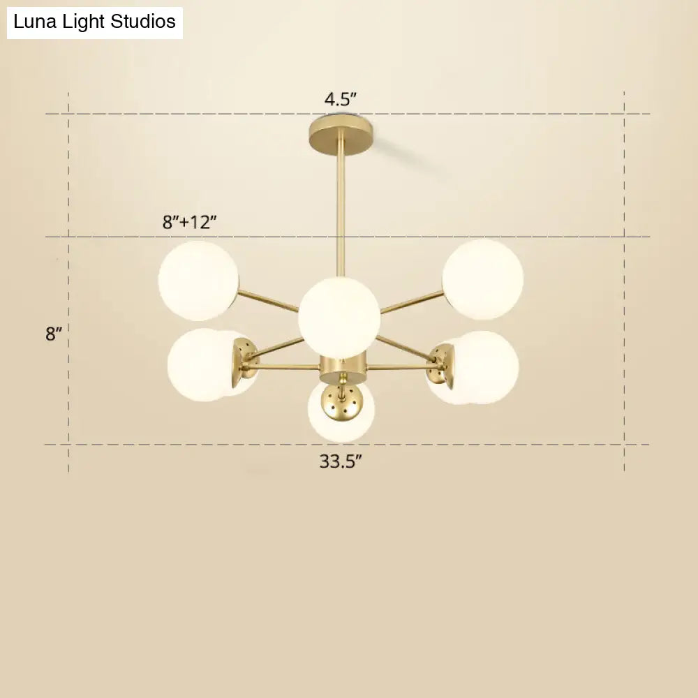 Opal Glass Radial Chandelier - Postmodern Pendant Light for Living Room