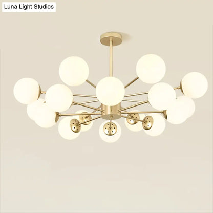 Opal Glass Radial Chandelier - Postmodern Pendant Light for Living Room