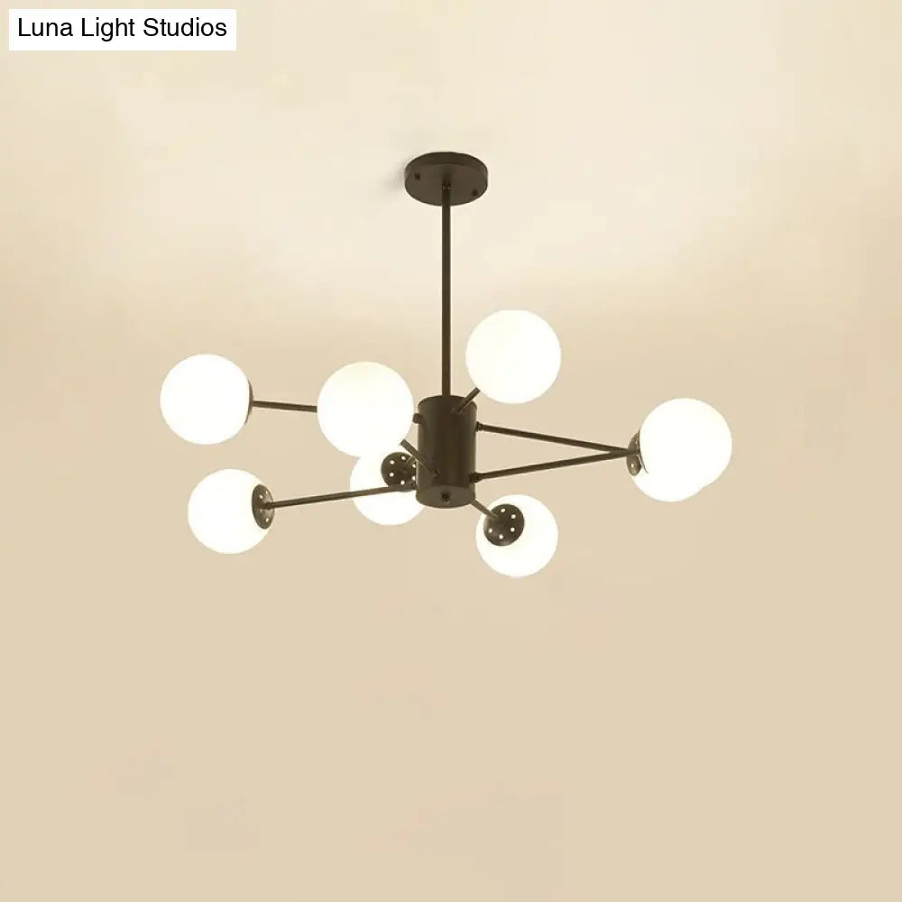 Opal Glass Radial Chandelier - Postmodern Pendant Light for Living Room