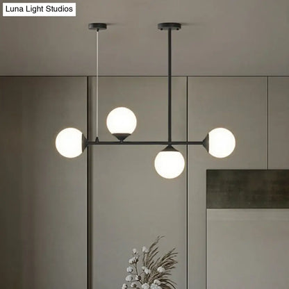 مصباح معلق على شكل كرة زجاجية من ديكوربايتس™ لجزيرة غرفة الطعام البسيطة