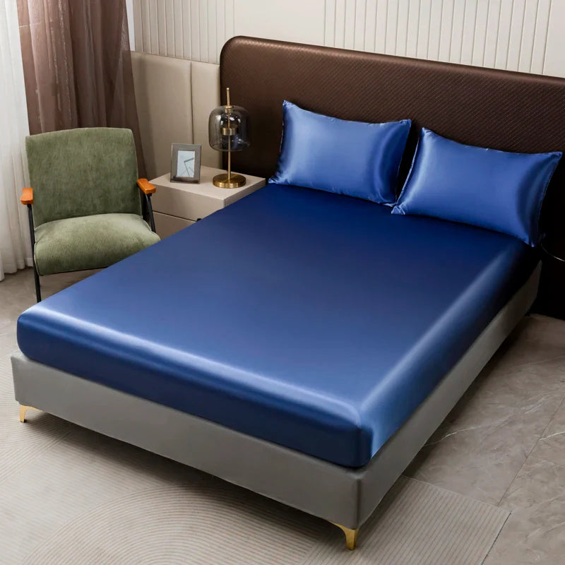 Opulent Solid Color Satin Bedding Set