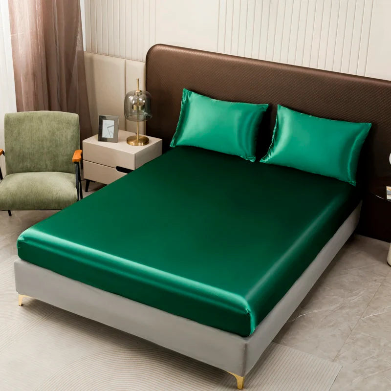 Opulent Solid Color Satin Bedding Set