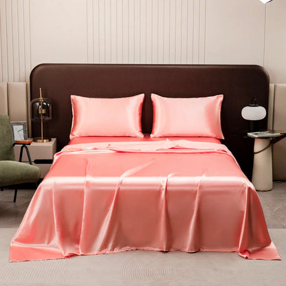 Opulent Solid Color Satin Bedding Set
