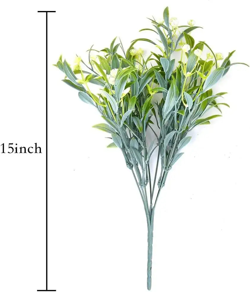 A 15-inch artificial plant with delicate green leaves and pale yellow blossoms for babysbreath lover fruit decor