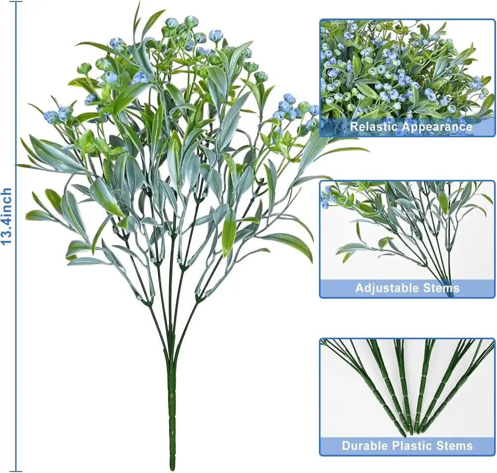A 13.4-inch artificial plant featuring orange babysbreath lover fruit on durable plastic stems for garden decor