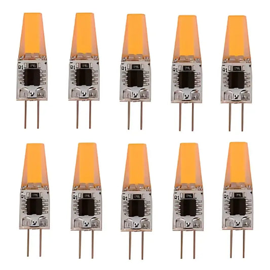 Orange g4 led bulb 220v cob lights pack of 10 with clear glass casing and metallic base for living room decorbites g4 led