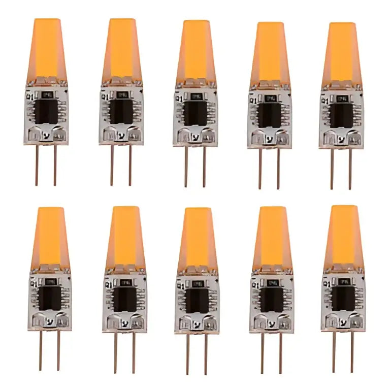 Orange g4 led bulb 220v cob lights pack of 10 with clear glass casing and metallic base for living room decorbites g4 led