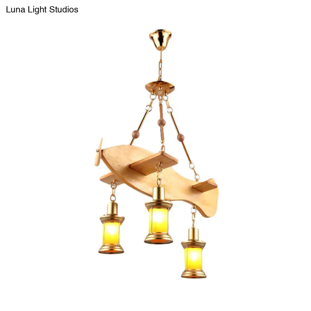 ديكوربايتس™ مصباح معلق زجاجي برتقالي على شكل جزيرة بتصميم سمكة/جيتار - طقم مصباح معلق من الكيروسين باللون الذهبي