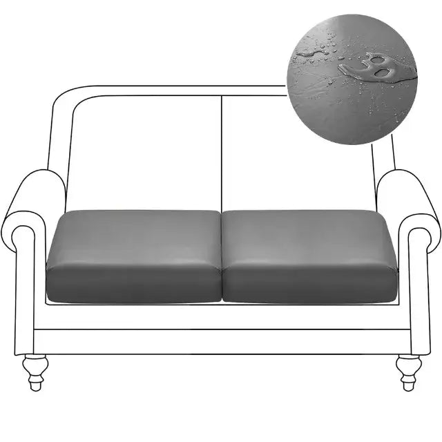 Gray waterproof pu leather sofa cover with sleek smooth texture and subtle sheen for living room protection