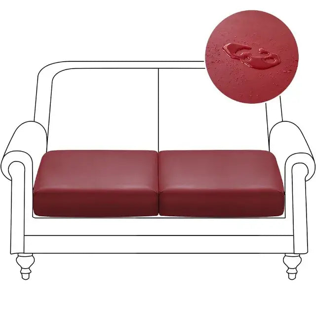 Red leather-like sofa cover with water-resistant finish for living room protector made of orange waterproof pu leather