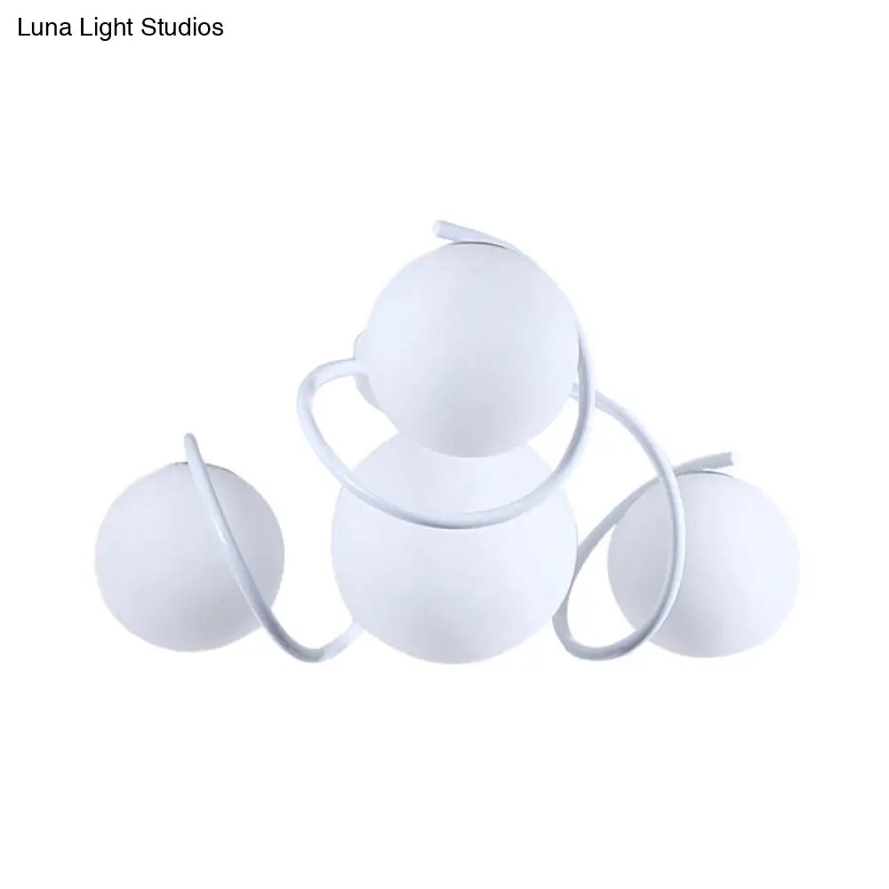 DecorBites™ DecorBites™ Orb Opal Glass Semi Flush Light - Traditional Black/White - 4/7 Lights - Living Room Ceiling Lighting - 22"/34" Wide