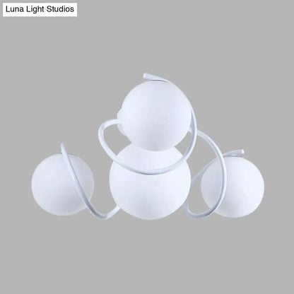 DecorBites™ DecorBites™ Orb Opal Glass Semi Flush Light - Traditional Black/White - 4/7 Lights - Living Room Ceiling Lighting - 22"/34" Wide