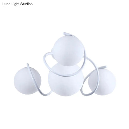 DecorBites™ DecorBites™ Orb Opal Glass Semi Flush Light - Traditional Black/White - 4/7 Lights - Living Room Ceiling Lighting - 22"/34" Wide