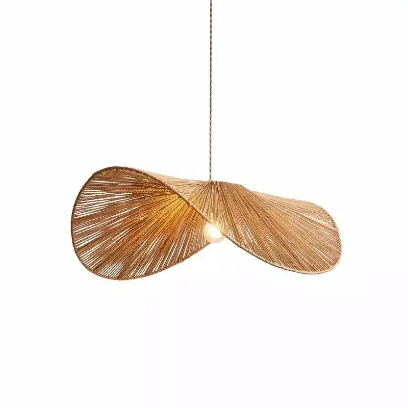 Organic golden brown handmade rattan led pendant light with warm woven bamboo design for dining room decorbites pendant lights
