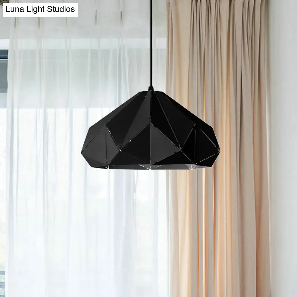 Origami Metal Hanging Pendant Light - Contemporary 1-Light Ceiling Light in Blue/Pink/Yellow