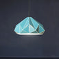 Origami Metal Hanging Pendant Light - Contemporary 1-Light Ceiling Light in Blue/Pink/Yellow