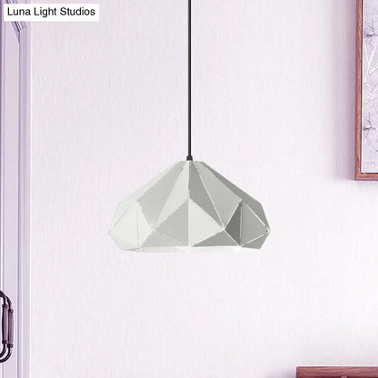 Origami Metal Hanging Pendant Light - Contemporary 1-Light Ceiling Light in Blue/Pink/Yellow