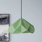 Origami Metal Hanging Pendant Light - Contemporary 1-Light Ceiling Light in Blue/Pink/Yellow