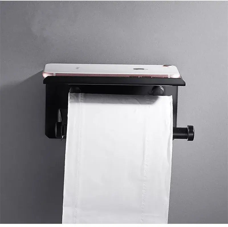 Ornate black carved aluminum toilet paper holder with sleek modern design and white roll decorbites black carved