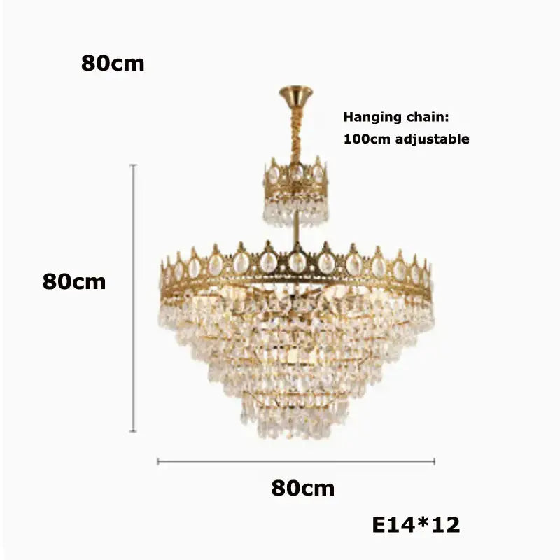 Ornate gold crown pendant light with multiple tiers of clear crystal led droplets for elegant decorbites crystal led decor