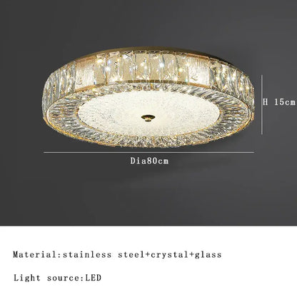 Ornate gold crystal glass ceiling light with stainless steel frame and faceted crystals for bedroom and living room decorbites crystal glass ceiling