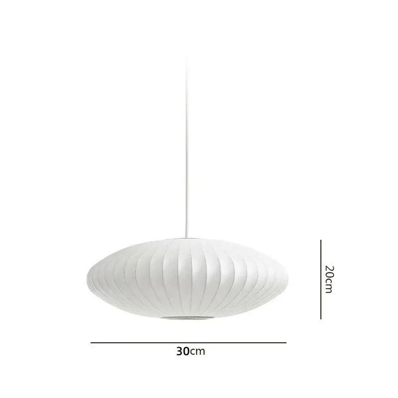 Oval white ribbed bubble silk pendant chandelier featuring a sleek modern design for dining room decorbites bubble silk