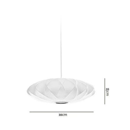 Oval white ribbed bubble silk pendant chandelier with sleek petal design for dining room decorbites bubble silk lighting