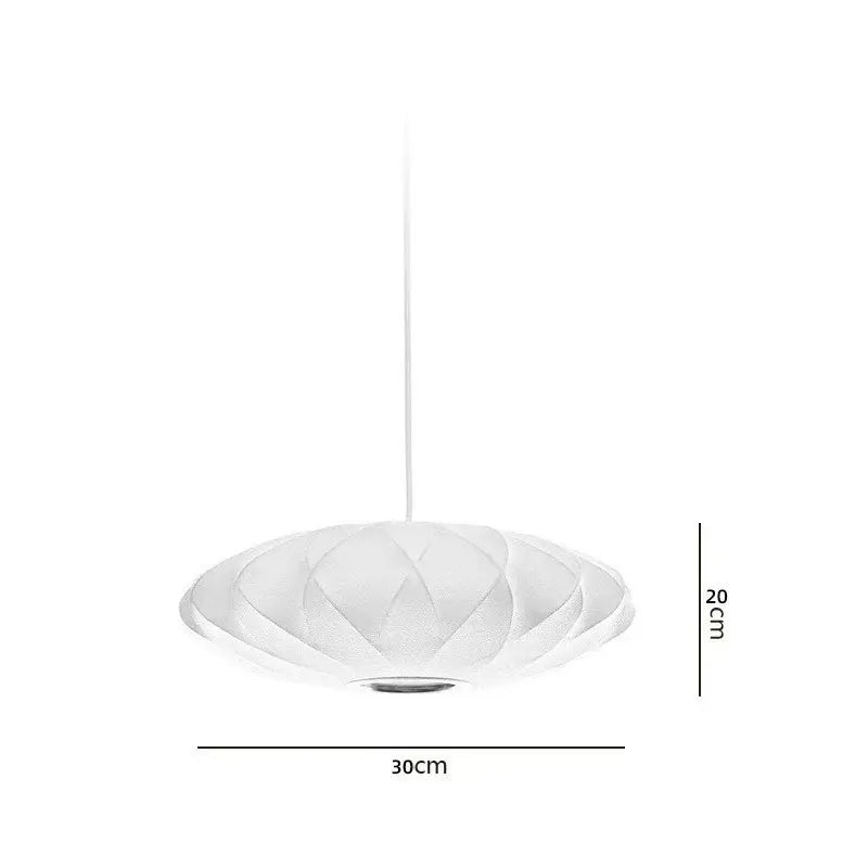 Oval white ribbed bubble silk pendant chandelier with sleek petal design for dining room decorbites bubble silk lighting