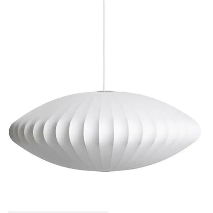Oval white ribbed bubble silk pendant chandelier with sleek oval shape for dining room decorbites bubble silk lighting