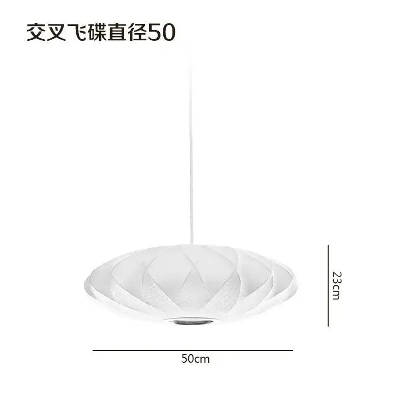 Oval white ribbed bubble silk pendant chandelier with layered petal design 50cm diameter for dining room decorbites bubble silk