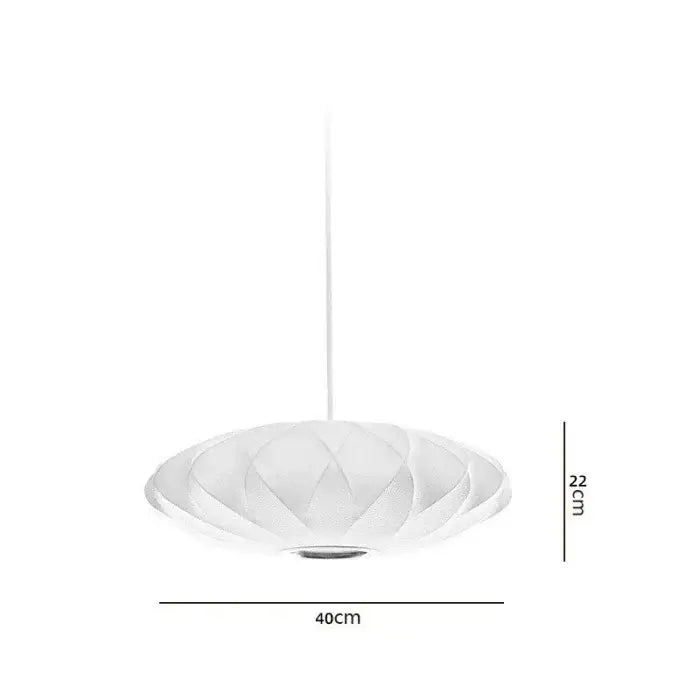 Oval white ribbed bubble silk pendant chandelier with geometric petal design and frosted glass finish for dining room decorbites bubble silk